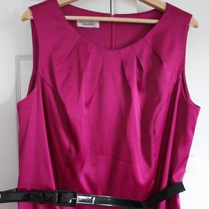 Belted Dress Barn Knee Length Sleeveless Dress